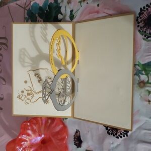 Wedding & Anniversary Greeting Card + Envelope 3D Laser Cut Color Silver & Gold